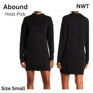 ✨Host Pick✨ Abound Black Sweater Dress Mini Mock Neck Dolman Sleeves SZ S NWT